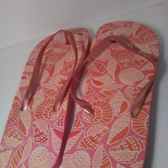 Juncture Women's Flip Flop Sandals Color Pink Seashells Size XL 11/12 NWOT - Picture 5 of 6